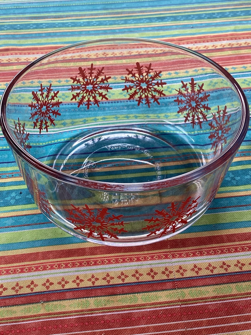 Threshold Winter Snowflakes Bowl in Red